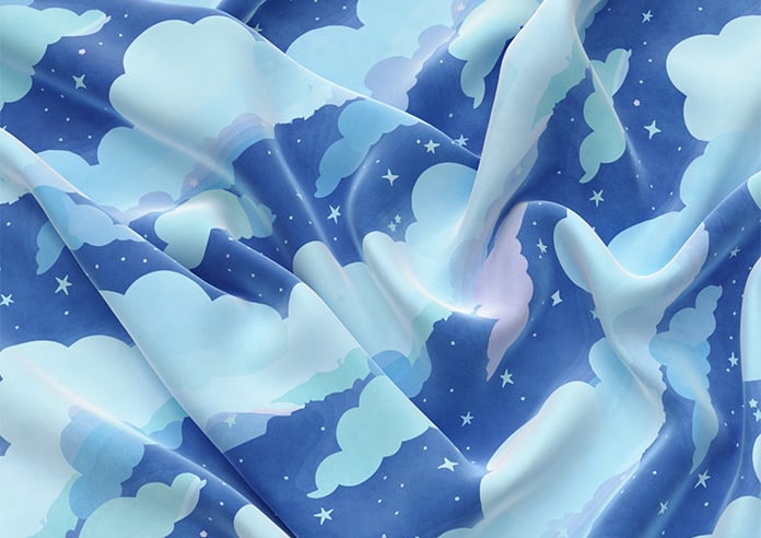 Cloudy Cosmos, Calm Blues - Motorised Roman Blind - Image 4